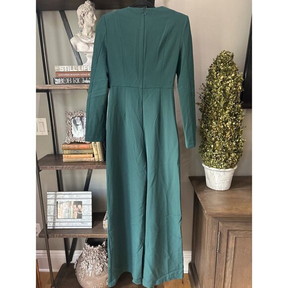 BCBGMAXAZRIA Fulton Twist Front Wide Leg Jumpsuit Ponderosa Pine Womens Size 0 - Picture 8 of 9